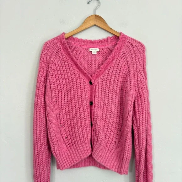Sundance Knit Cardigan Women Size Small Pink Chunky Long Sleeve - Picture 2 of 11